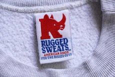 画像4: 90s USA製 RUGGED SWEATS 無地 リバースウィーブ スウェット 杢グレー L★ブランク (4)