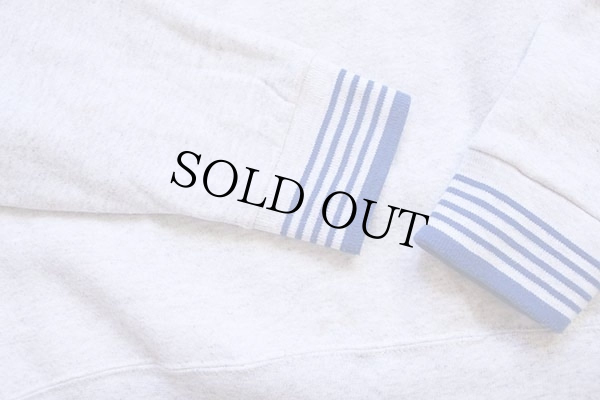 画像6: 90s USA製 Hereford middle 足型 リブライン スウェット 杢ライトグレー×青 XL (6)