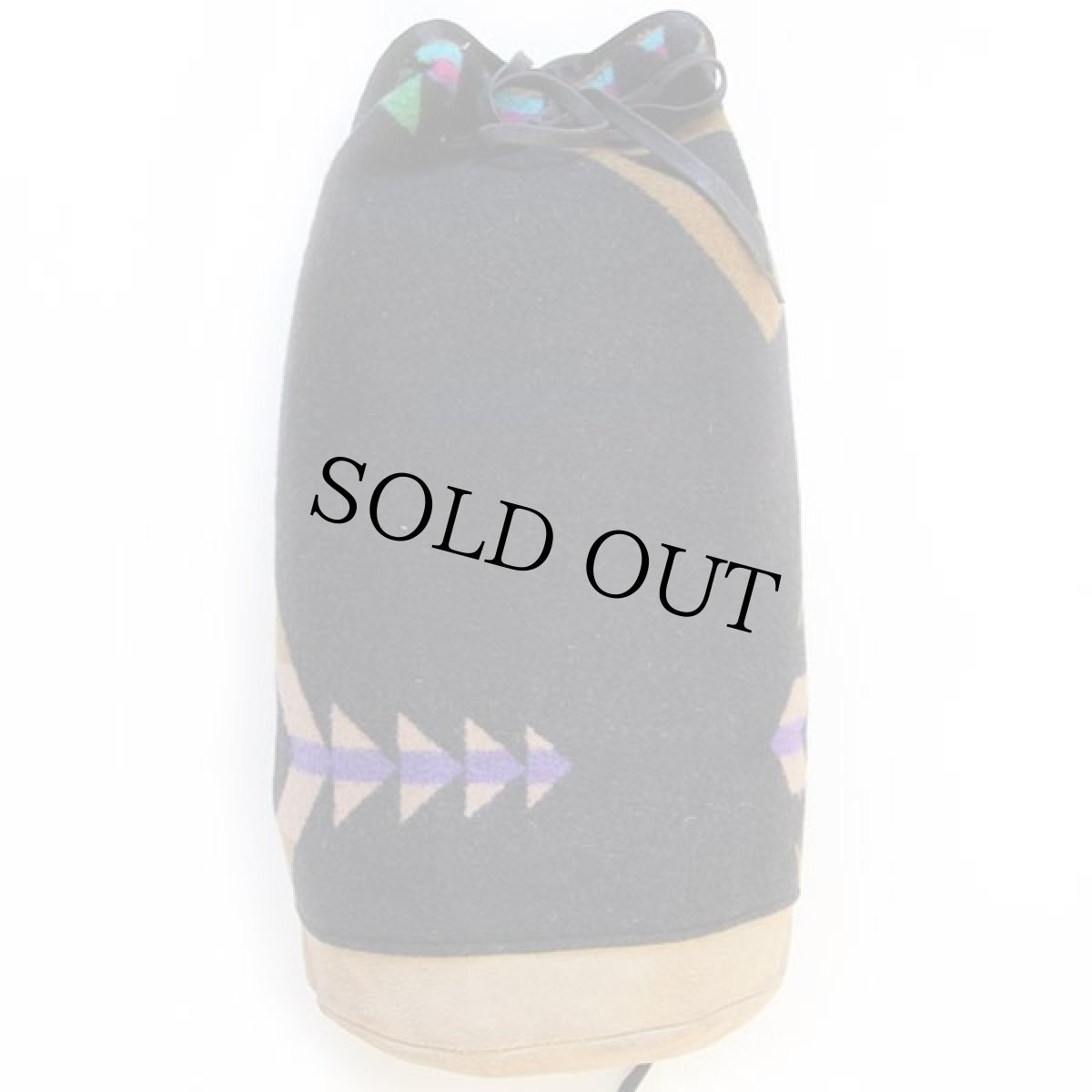 画像2: 80s USA製 PENDLETONペンドルトン ネイティブ柄 ボトムレザー ウール ブランケット ワンショルダーバッグ★I (2)