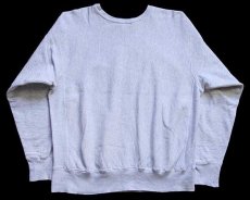 画像2: 90s USA製 The Cotton Exchange 無地 リバースウィーブ スウェット 杢グレー XL★ブランク (2)