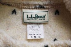 画像4: 90s USA製 L.L.Bean 雪柄 モックネック プルオーバー パイル フリース キッズM (4)