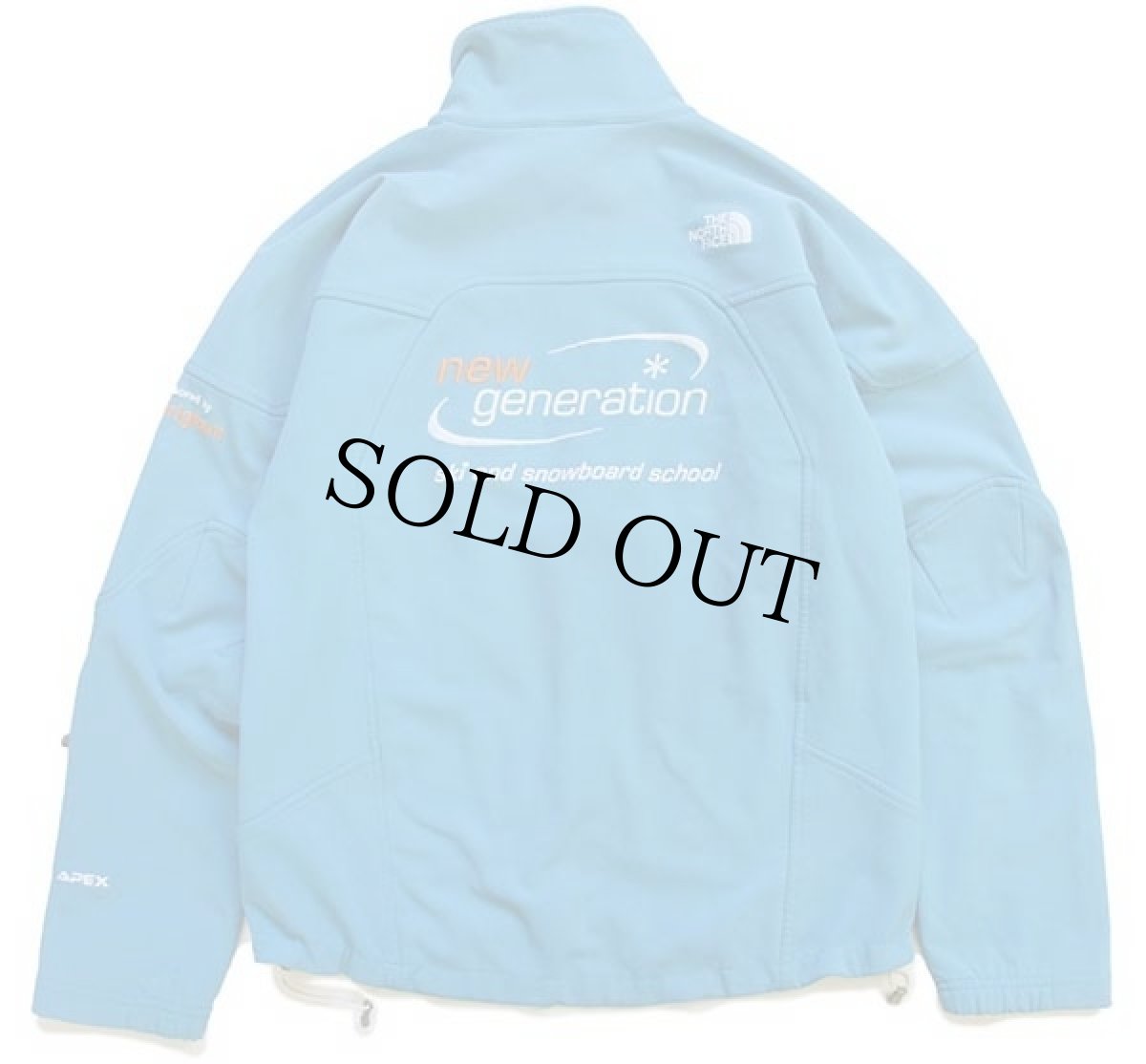 画像2: 00s THE NORTH FACEノースフェイス new generation 刺繍 APEX ソフトシェルジャケット 水色 S (2)
