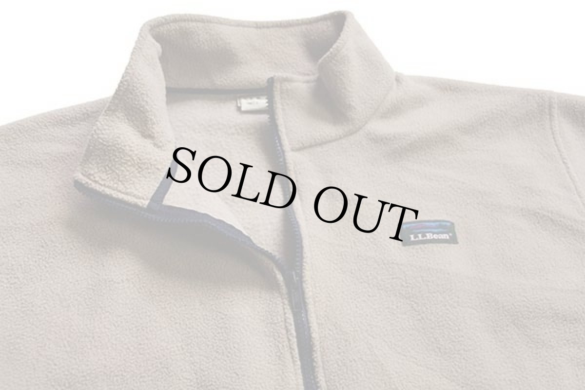 画像3: 90s USA製 L.L.Bean ハーフジップ プルオーバー フリース グレーベージュ (3)
