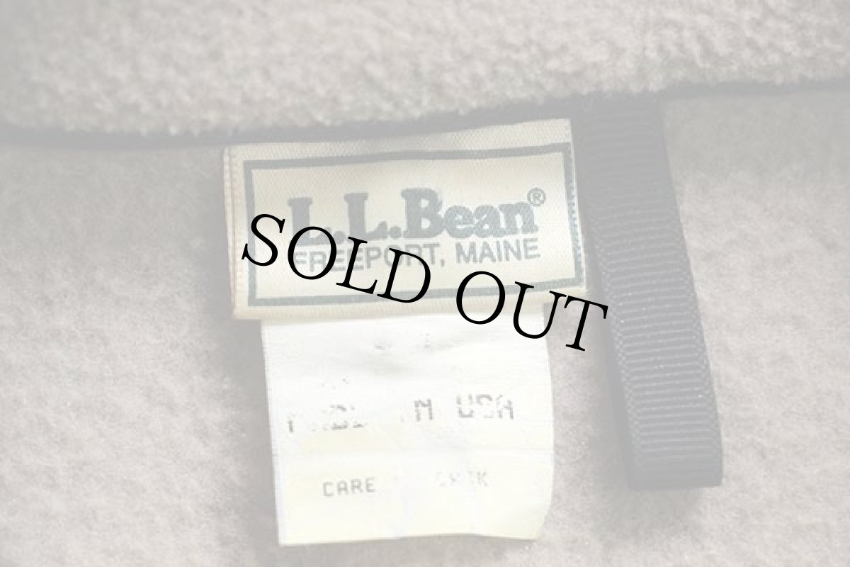 画像4: 90s USA製 L.L.Bean ハーフジップ プルオーバー フリース グレーベージュ (4)