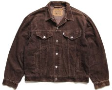 画像1: 90s Levi'sリーバイス 70503 コーデュロイジャケット 4ポケット 焦げ茶 L★ユーロ (1)