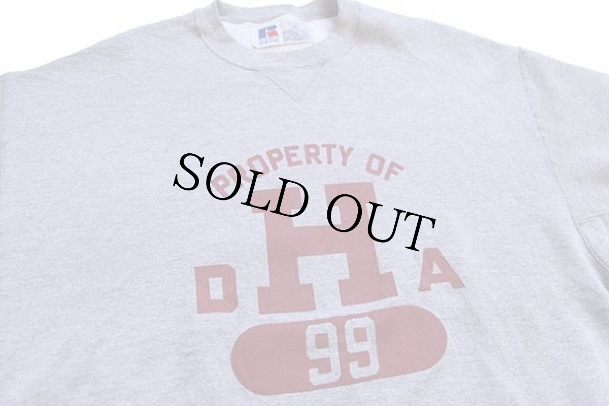 画像3: 90s USA製 RUSSELLラッセル PROPERTY OF DHA 前V スウェット グレー XL (3)