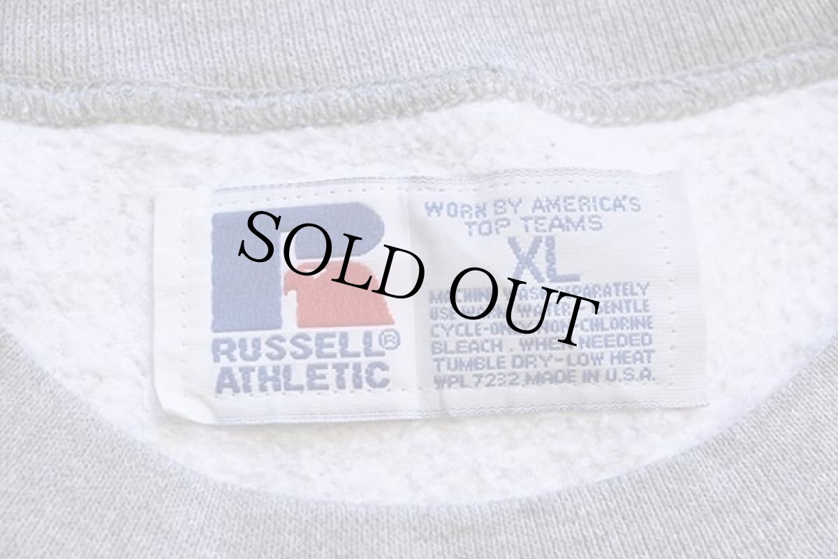 画像4: 90s USA製 RUSSELLラッセル PROPERTY OF DHA 前V スウェット グレー XL (4)