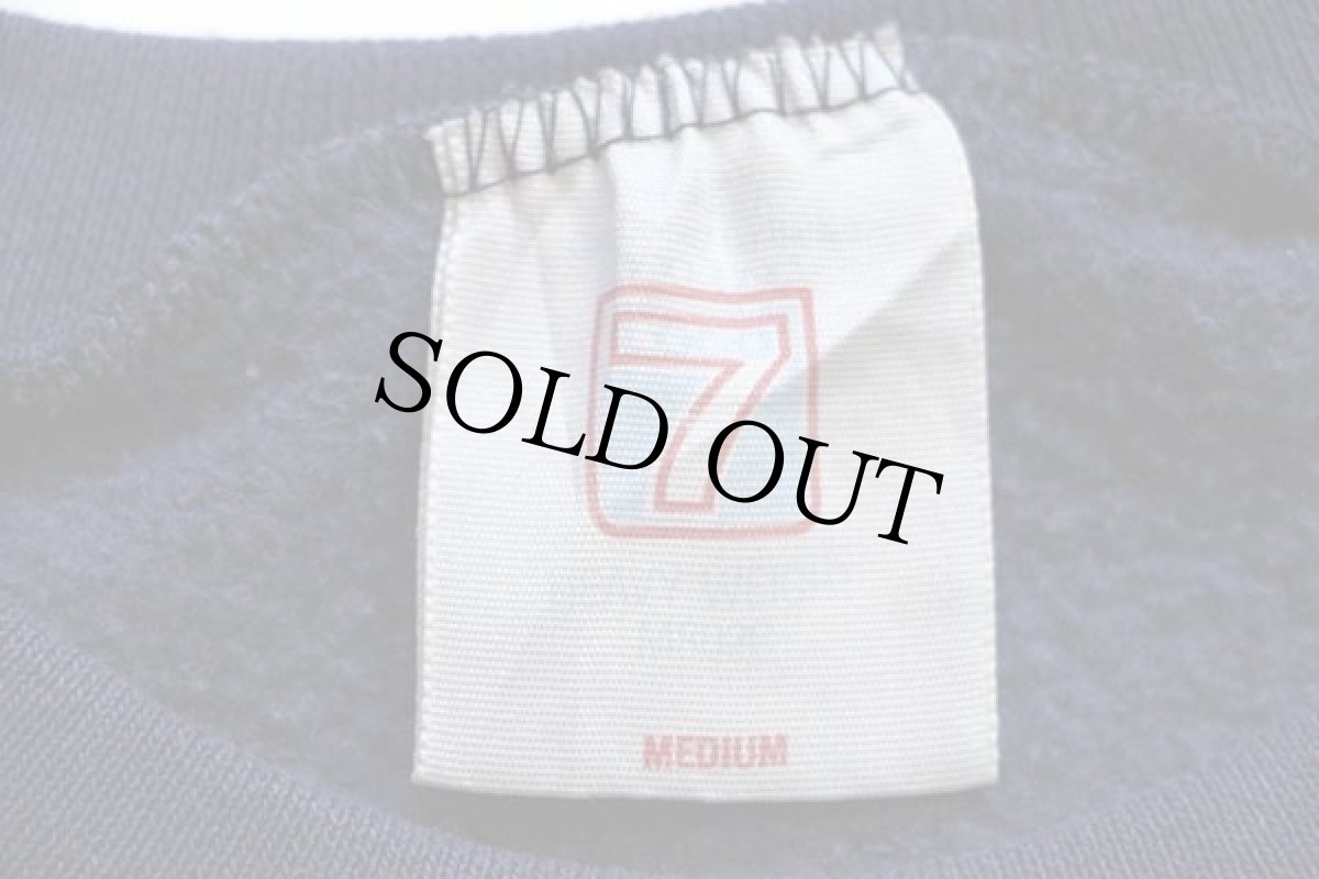 画像4: 90s USA製 LOGO7 Wilsonウィルソン ワンポイント リブライン スウェット 紺 (4)