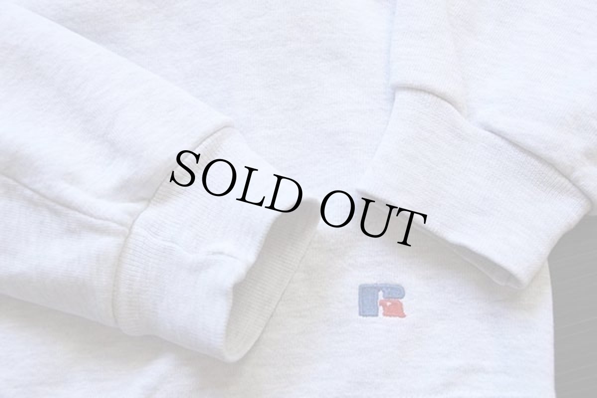 画像5: 90s USA製 RUSSELLラッセル FALCONS 刺繍 ハイネック 前V スウェット 杢ライトグレー XL (5)