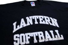 画像3: 90s USA製 RUSSELLラッセル LANTERN SOFTBALL 両面プリント 前V スウェット 黒 XL (3)