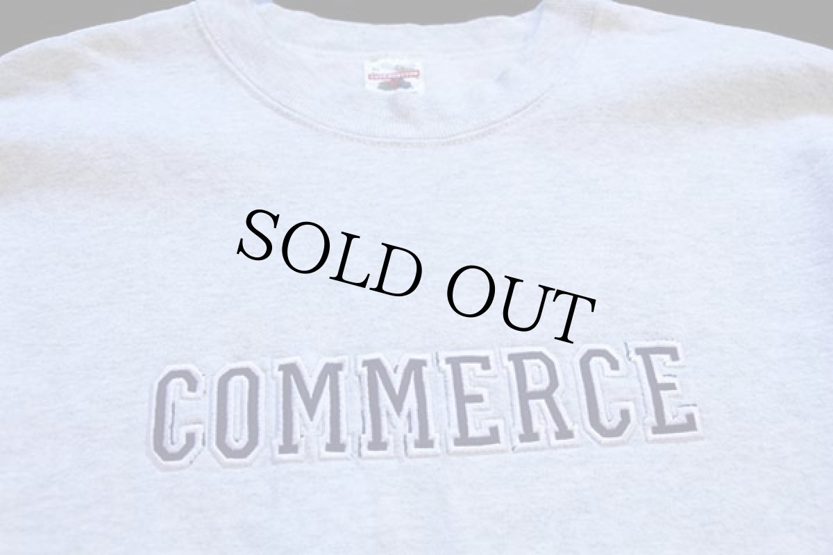 画像3: 90s USA製 COMMERCE 刺繍 スウェット 杢ライトグレー XL (3)