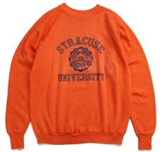 画像1: 80s USA製 Healthknit SYRACUSE UNIVERSITY スウェット オレンジ XL (1)