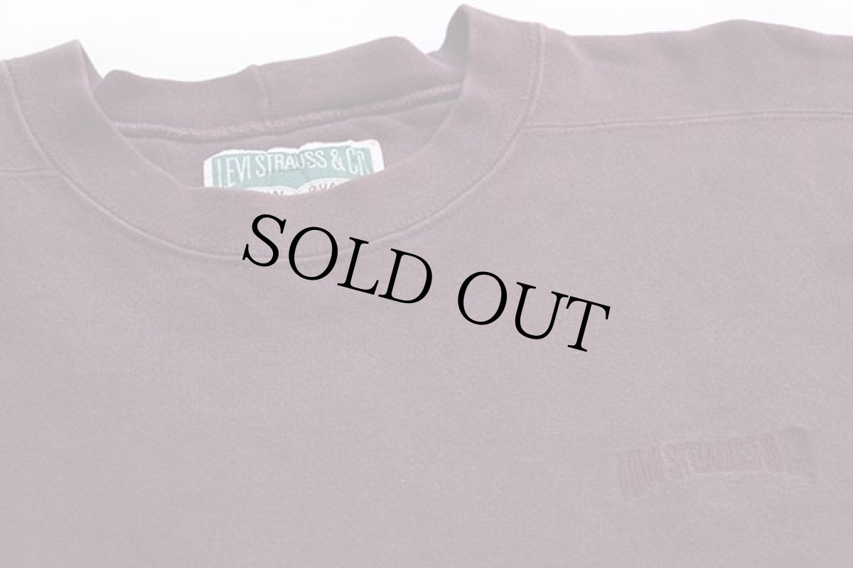 画像3: 90s USA製 LEVI'Sリーバイス ワンポイント スウェット ワインレッド L (3)