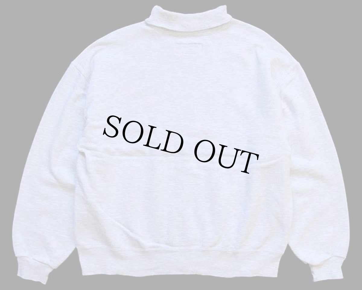 画像2: 90s USA製 RUSSELLラッセル FALCONS 刺繍 ハイネック 前V スウェット 杢ライトグレー XL (2)