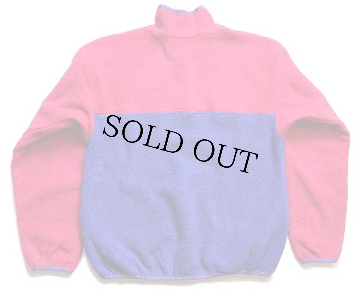 画像2: 80s USA製 patagoniaパタゴニア マルチカラー 切り替え フリース スナップT 青紫×ピンク×紫 9/10 (2)