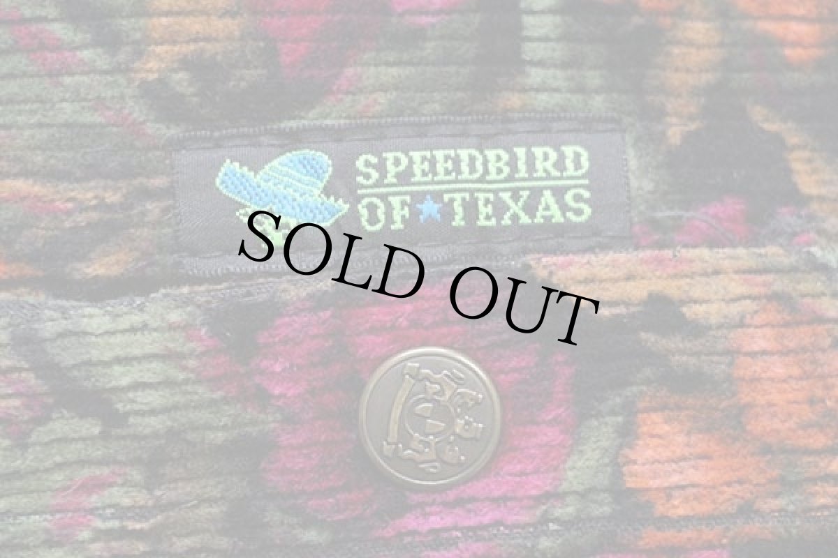 画像6: 80s SPEEDBIRD OF TEXAS フラワー柄 ツータック 太畝 コーデュロイ カプリパンツ w27 (6)