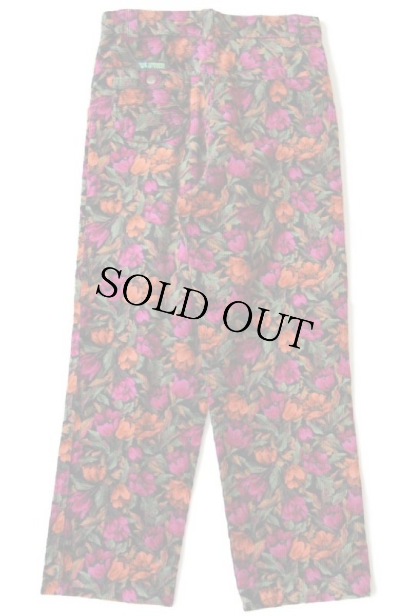 画像3: 80s SPEEDBIRD OF TEXAS フラワー柄 ツータック 太畝 コーデュロイ カプリパンツ w27 (3)