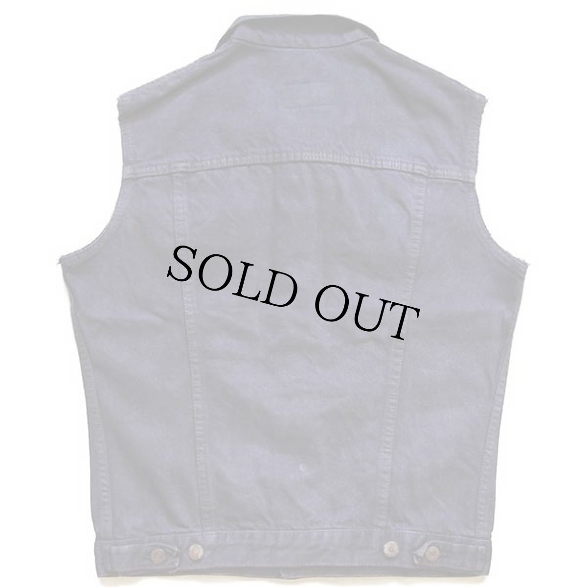 画像2: 80s フランス製 Levi'sリーバイス カットオフ カラーデニムベスト カスタム 後染め ナス紺★ユーロ (2)