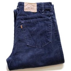 画像1: 90s USA製 Levi'sリーバイス SIGNATURE 540 太畝 コーデュロイパンツ 紺 w32 L34 (1)