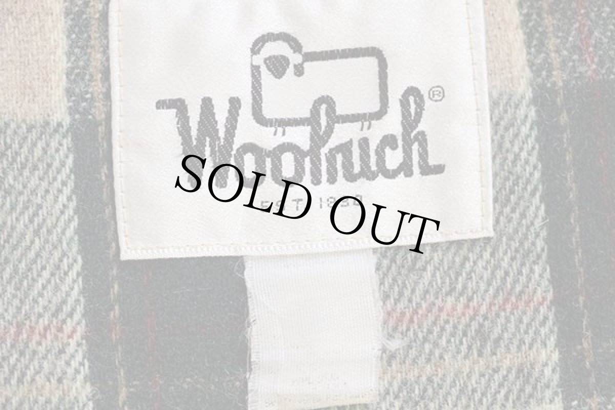 画像4: 80s USA製 Woolrichウールリッチ タータンチェック ウールライナー マウンテンパーカー 緑 (4)