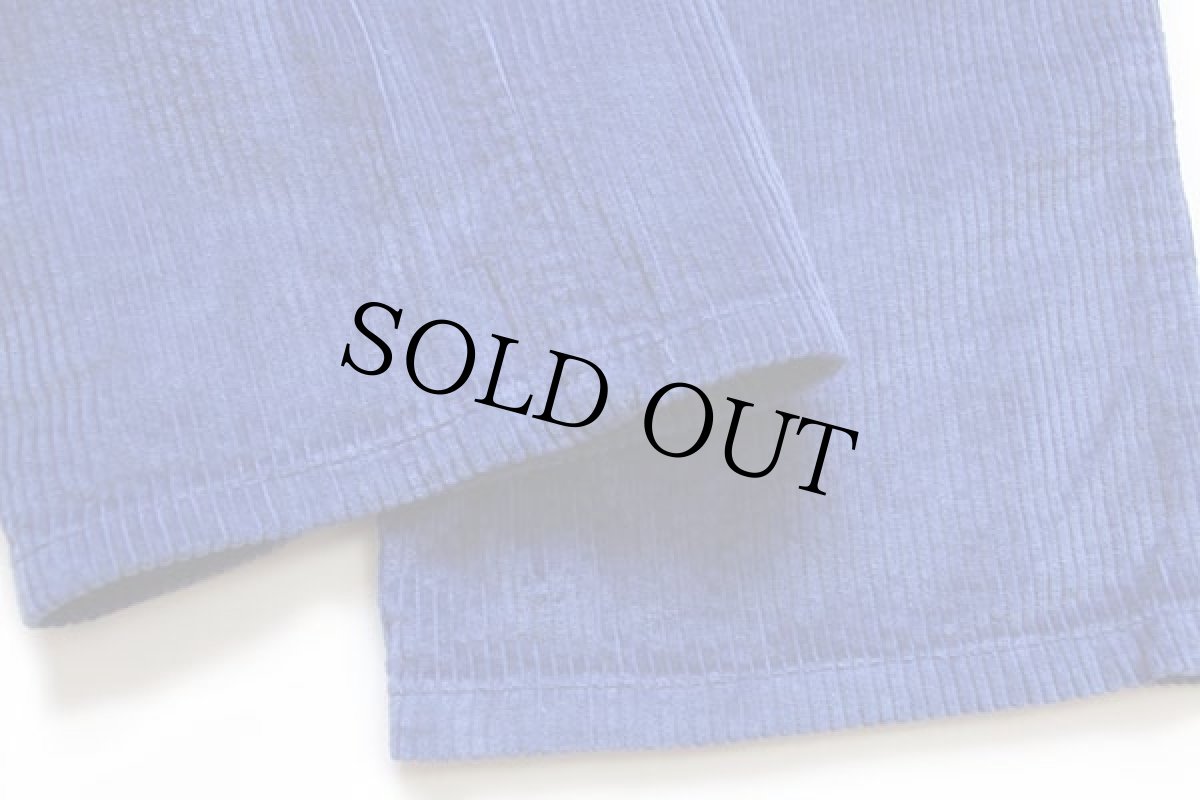 画像8: 80s GANT ツータック コットン 太畝 コーデュロイパンツ 青 w34 L34 (8)