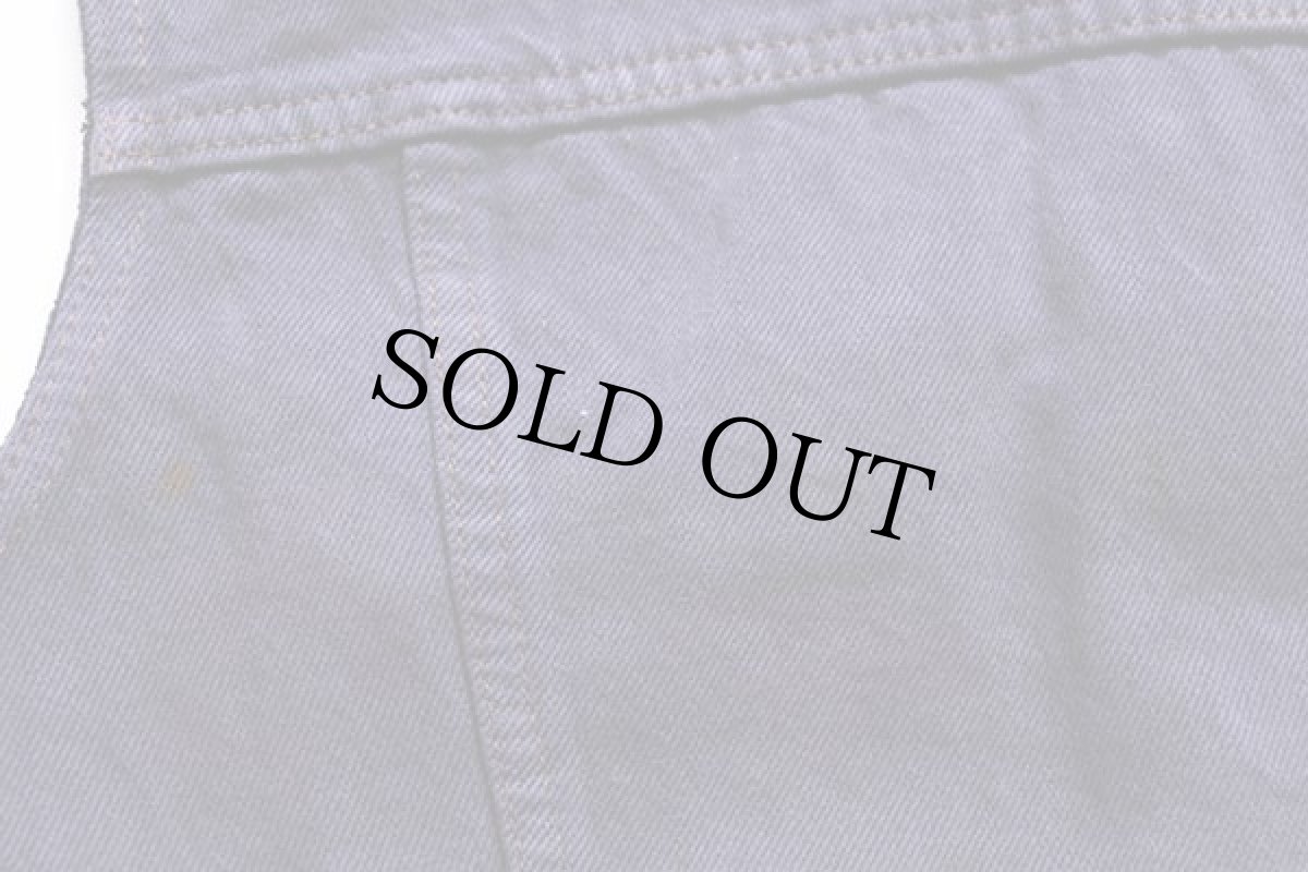 画像6: 80s フランス製 Levi'sリーバイス カットオフ カラーデニムベスト カスタム 後染め ナス紺★ユーロ (6)