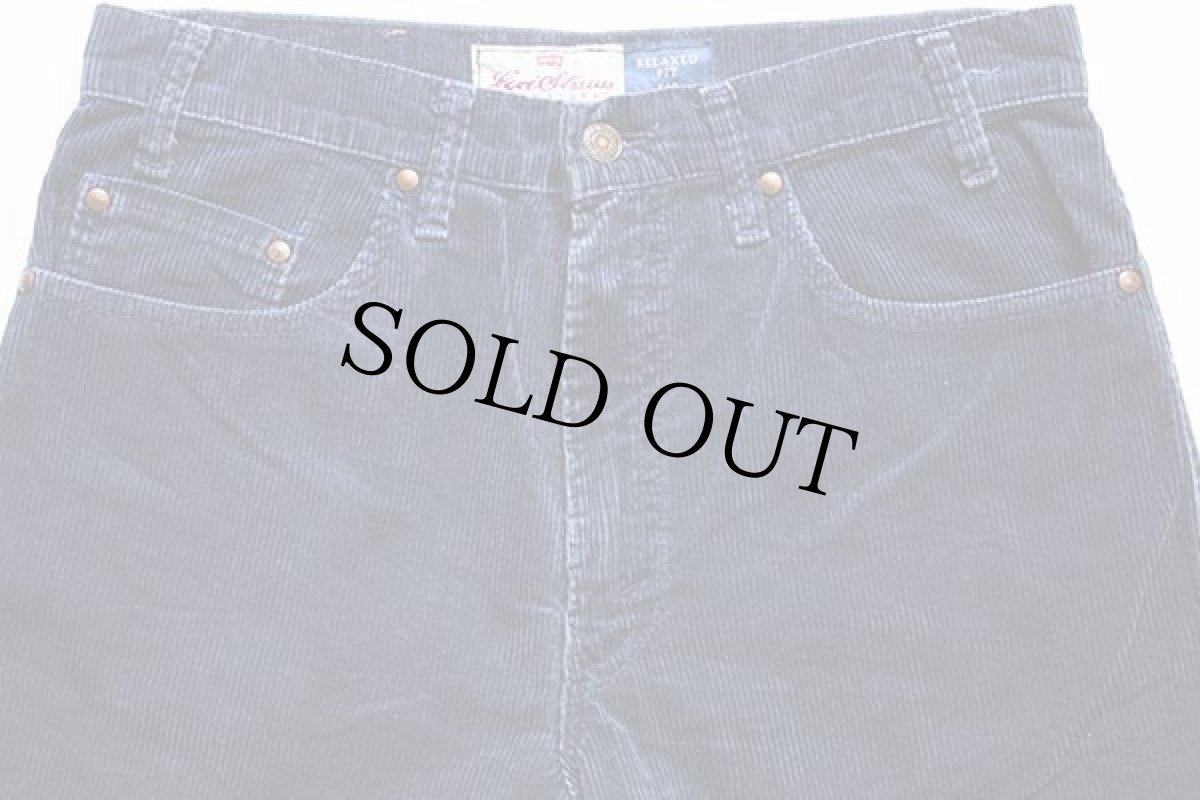 画像4: 90s USA製 Levi'sリーバイス SIGNATURE 540 太畝 コーデュロイパンツ 紺 w32 L34 (4)