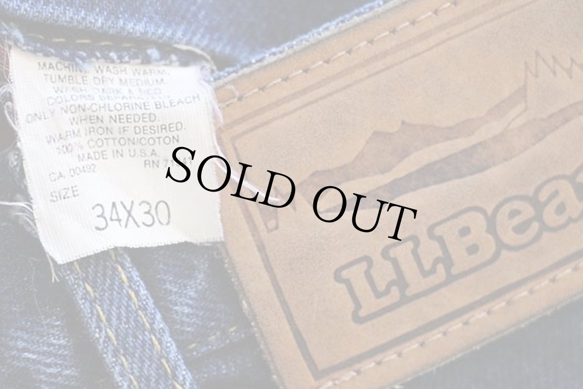 画像7: 90s USA製 L.L.Bean タータンチェック ネルライナー デニムパンツ w34 L30★Leeリー (7)