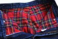 画像5: 90s USA製 L.L.Bean タータンチェック ネルライナー デニムパンツ w34 L30★Leeリー (5)
