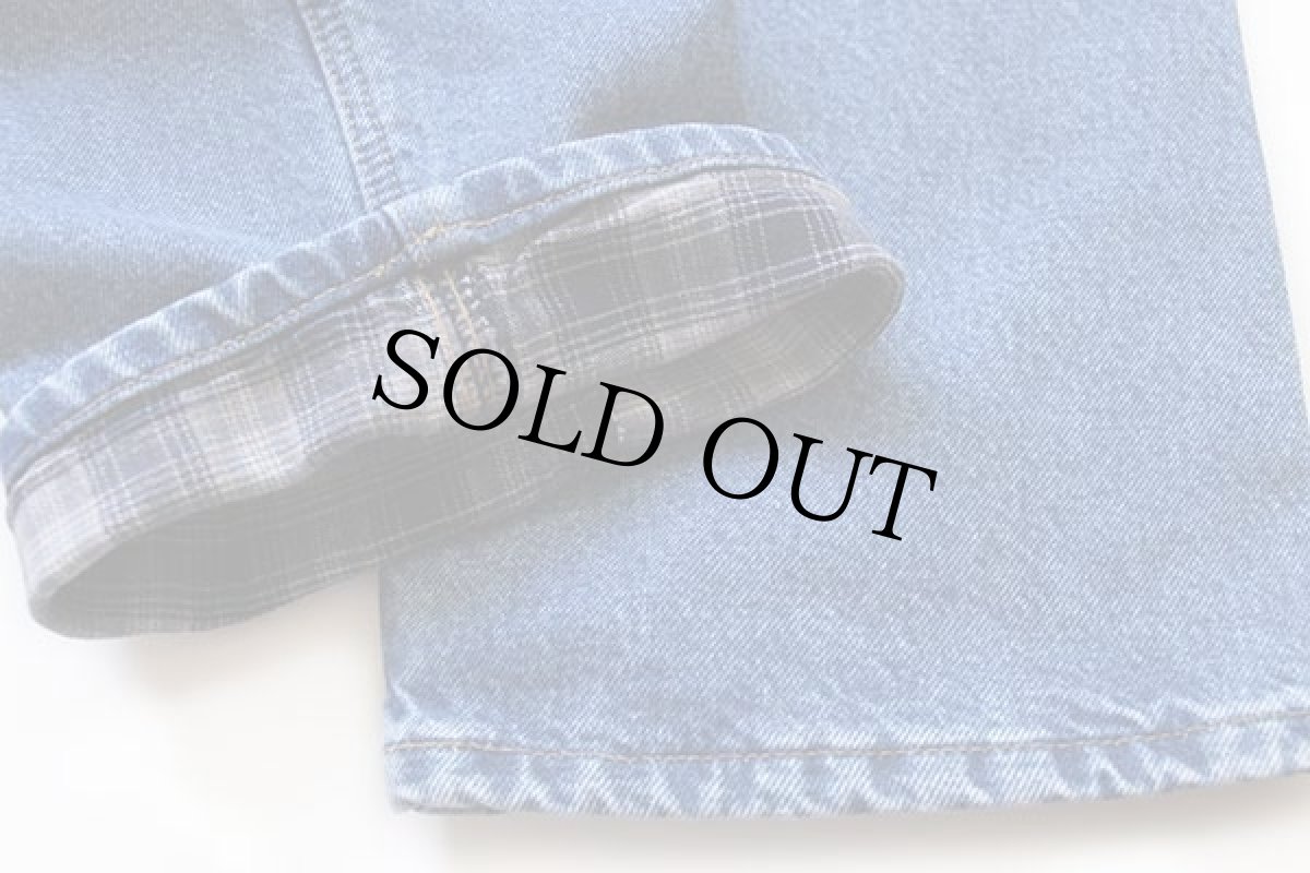 画像7: carharttカーハート タータンチェック ネルライナー デニムパンツ w34 (7)