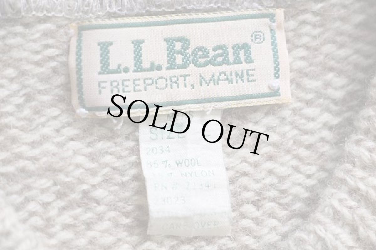 画像4: 80s USA製 L.L.Bean 太ボーダー ウールニット セーター L (4)