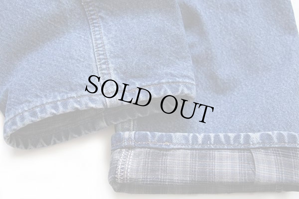 画像7: メキシコ製 carharttカーハート タータンチェック ネルライナー デニムパンツ w32 L32 (7)