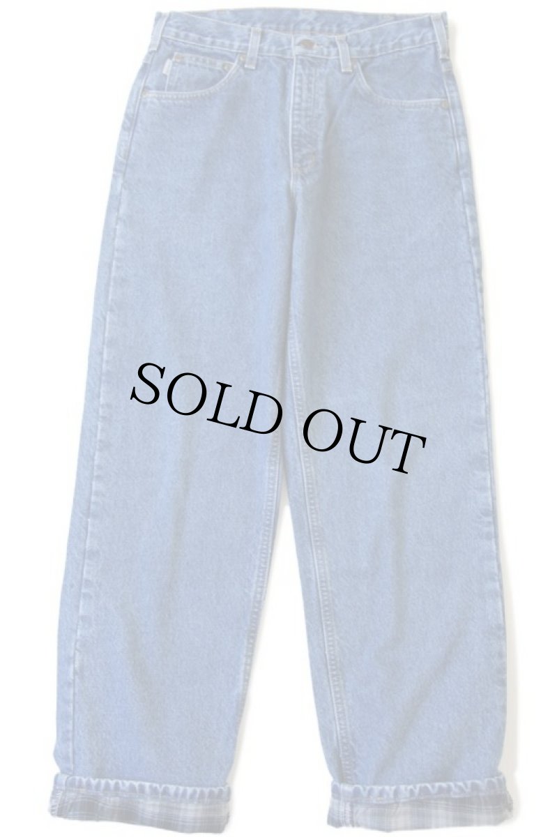 画像2: メキシコ製 carharttカーハート タータンチェック ネルライナー デニムパンツ w32 L32 (2)