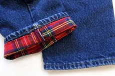 画像8: 90s USA製 L.L.Bean タータンチェック ネルライナー デニムパンツ w34 L30★Leeリー (8)