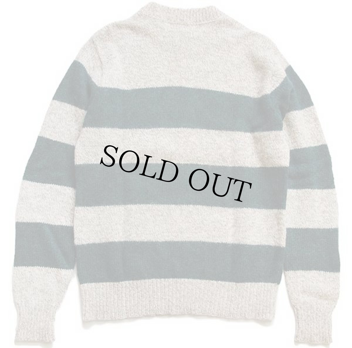 画像2: 80s USA製 L.L.Bean 太ボーダー ウールニット セーター L (2)