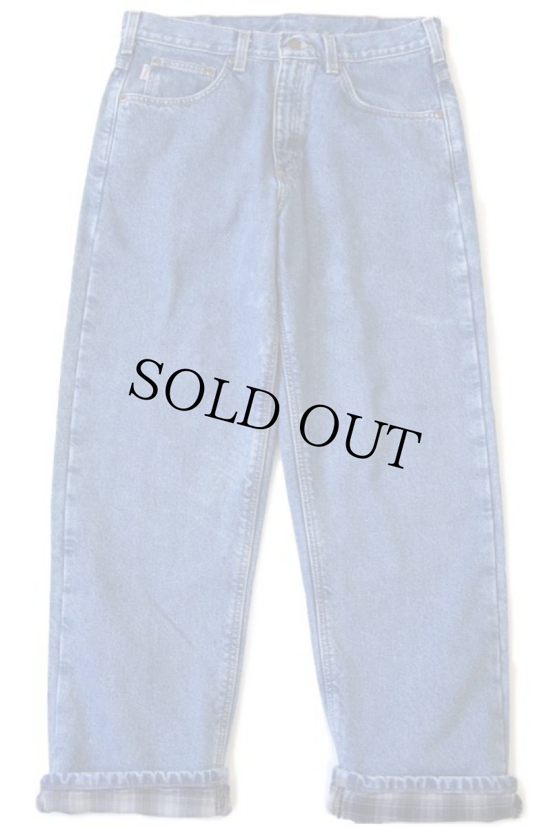 画像2: carharttカーハート タータンチェック ネルライナー デニムパンツ w34 (2)