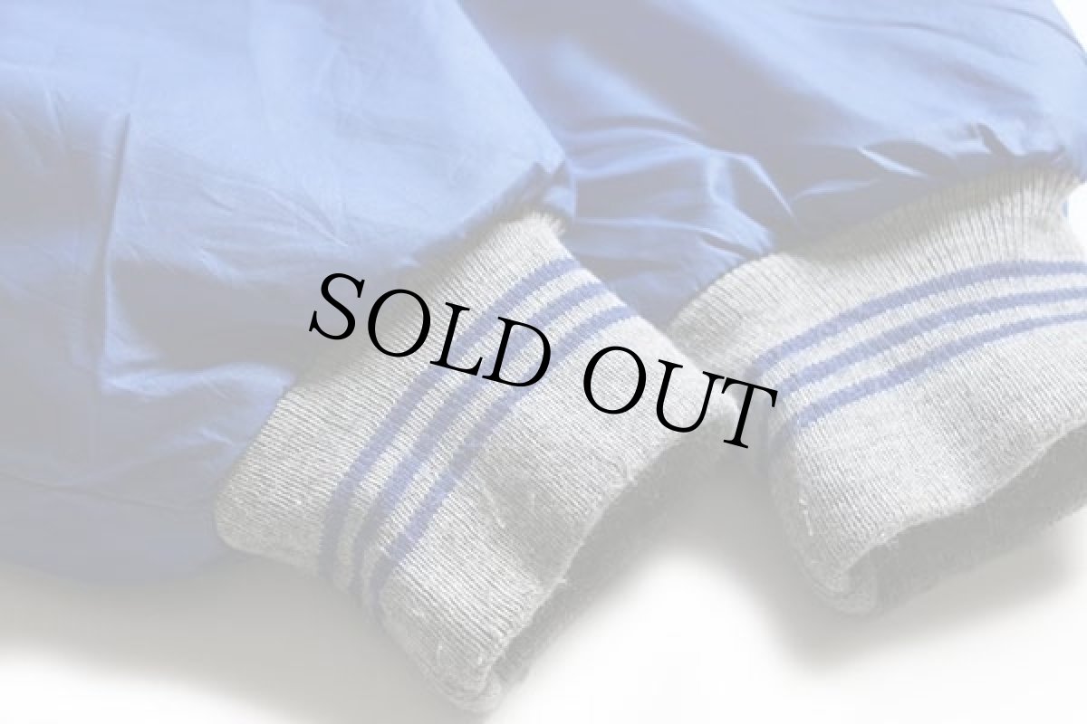 画像6: 90s USA製 King Louieキングルイ CARLISLE 刺繍 フード付き キルティングライナー ナイロンジャケット 青 XL (6)