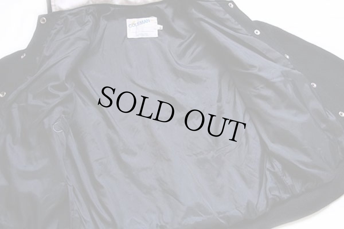 画像6: 90s COLEMAN パッチ付き セーラーカラー メルトン ウール スタジャン 黒×白 40 (6)