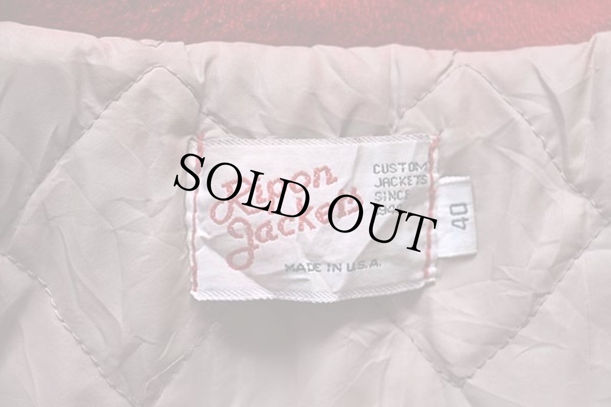 画像5: 80s USA製 Ripon Jackets パッチ付き セーラーカラー メルトン ウール スタジャン 赤 40 (5)