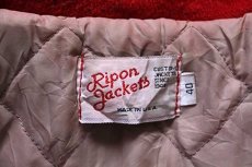 画像5: 80s USA製 Ripon Jackets パッチ付き セーラーカラー メルトン ウール スタジャン 赤 40 (5)