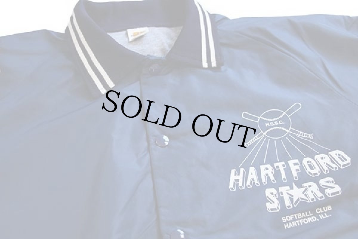 画像3: 70s USA製 RUSSELLラッセル HARTFORD STARS ナイロンスタジャン 紺 L (3)