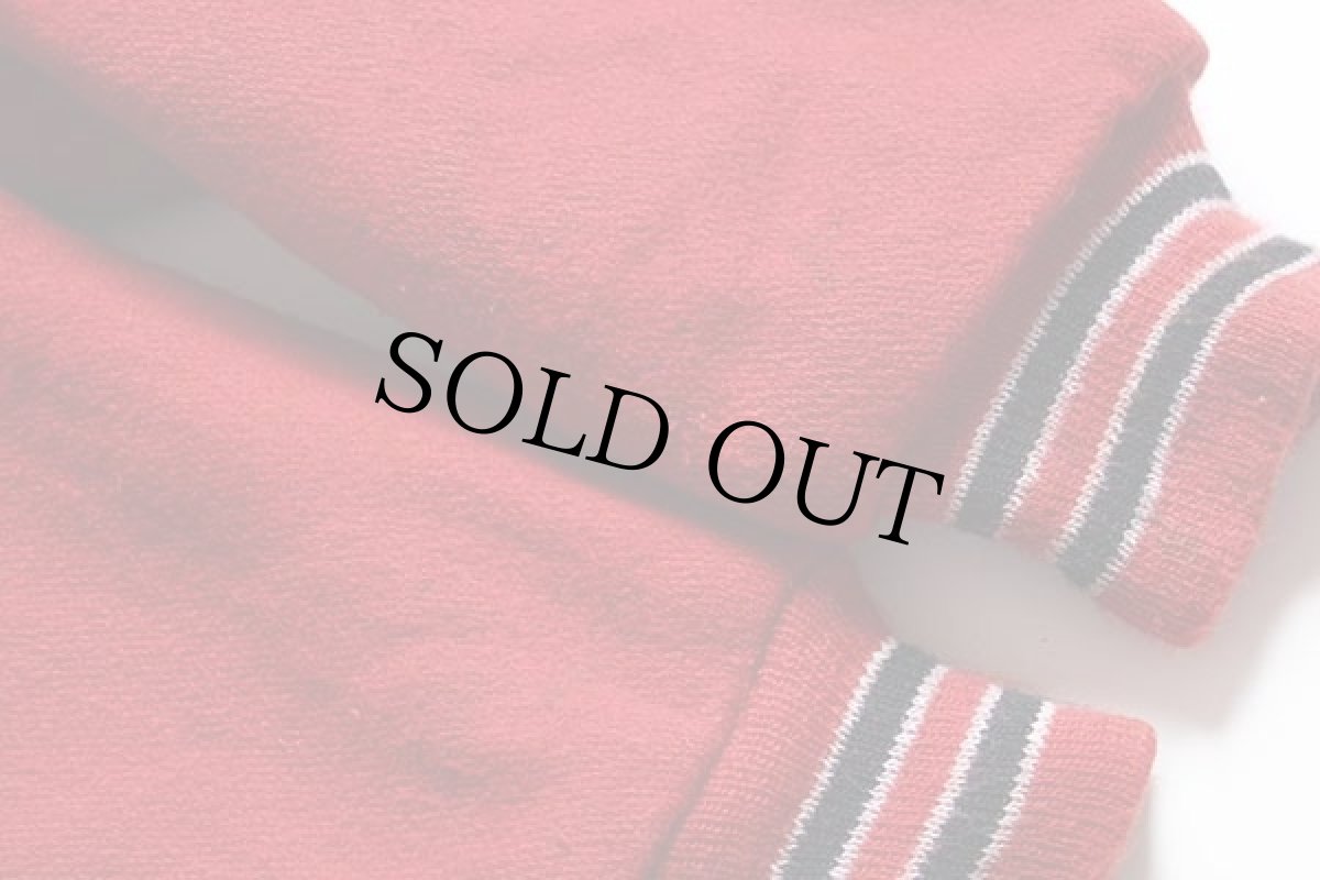 画像8: 80s USA製 Ripon Jackets パッチ付き セーラーカラー メルトン ウール スタジャン 赤 40 (8)