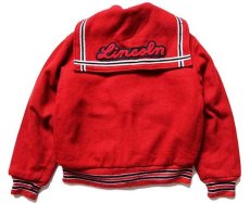 画像2: 80s USA製 Ripon Jackets パッチ付き セーラーカラー メルトン ウール スタジャン 赤 40 (2)