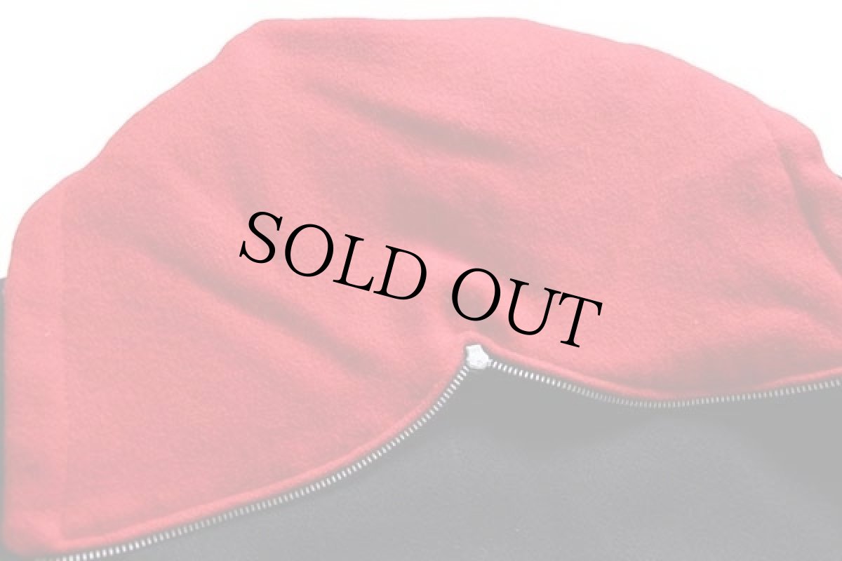 画像4: 80s DeLONGデロング パッチ付き セーラーカラー メルトン ウール スタジャン 黒×赤 16 (4)