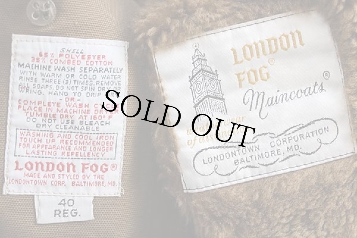 画像4: 70s LONDON FOG ボアライナー付き キャンバス ステンカラーコート 茶 40R (4)