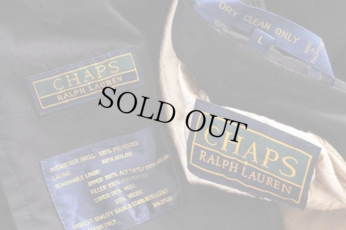 画像4: 90s CHAPS ラルフローレン キルティングライナー付き ステンカラーコート 黒 L (4)