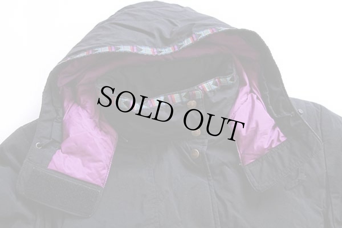 画像3: 90s L.L.Bean チロリアンテープ フード付き ダウンジャケット 黒 W-S★パーカー (3)