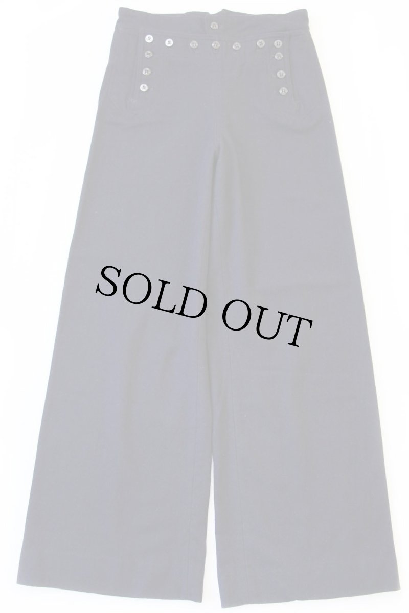 画像2: 60s 米軍 U.S.NAVY メルトン ウール セーラーパンツ 濃紺 31 R (2)