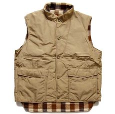 画像5: 80s USA製 L.L.Bean リバーシブル ブロックチェック ウール×ナイロン ベスト カーキ L (5)