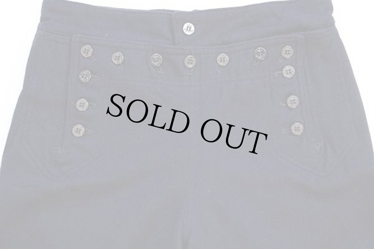 画像4: 60s 米軍 U.S.NAVY メルトン ウール セーラーパンツ 濃紺 31 R (4)